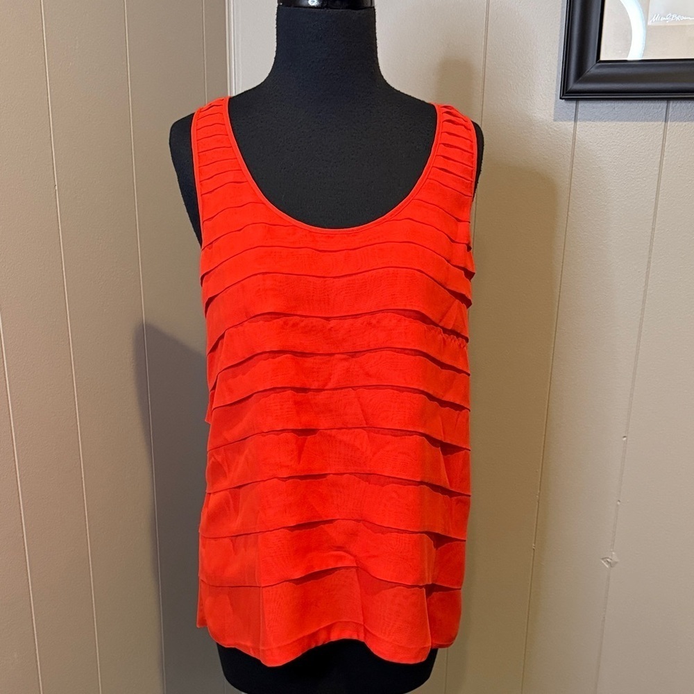Z Central Park West Women’s Medium Vibrant Red Layered Tank Top